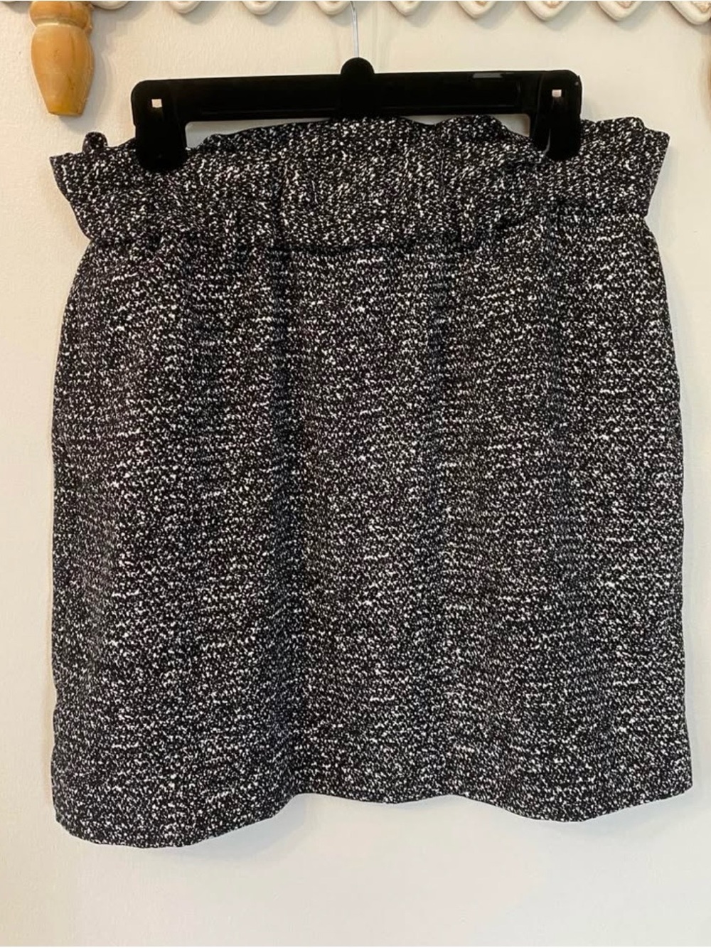 Express Black and White Paperbag Mini Skirt with Pockets